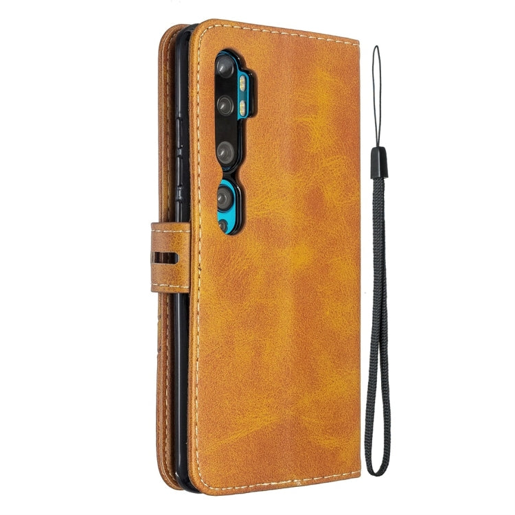 For Xiaomi CC9 Pro / Note 10 Pro Stitching Style 2-Color Cow Texture Horizontal Flip PU Leather Case with Holder & Card Slot & Lanyard