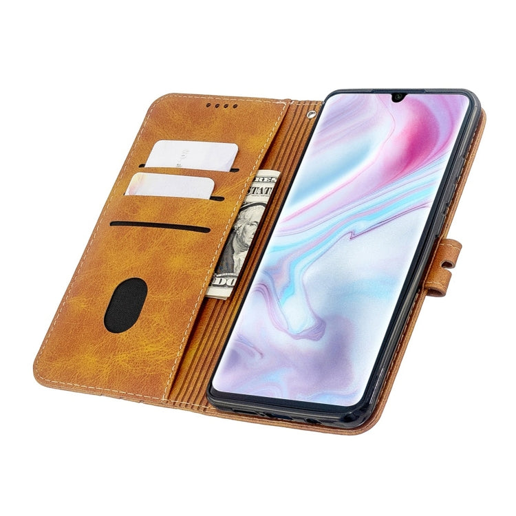 For Xiaomi CC9 Pro / Note 10 Pro Stitching Style 2-Color Cow Texture Horizontal Flip PU Leather Case with Holder & Card Slot & Lanyard