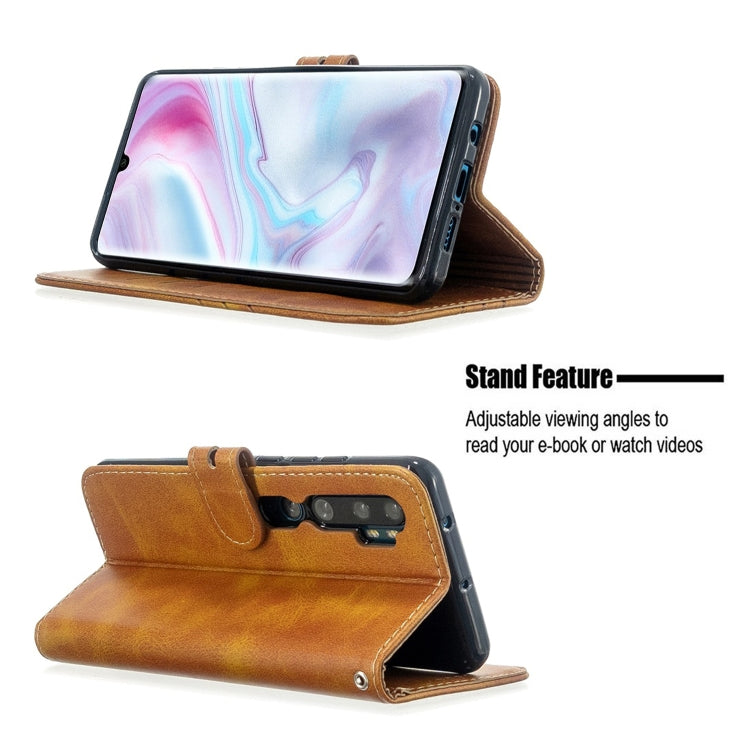 For Xiaomi CC9 Pro / Note 10 Pro Stitching Style 2-Color Cow Texture Horizontal Flip PU Leather Case with Holder & Card Slot & Lanyard