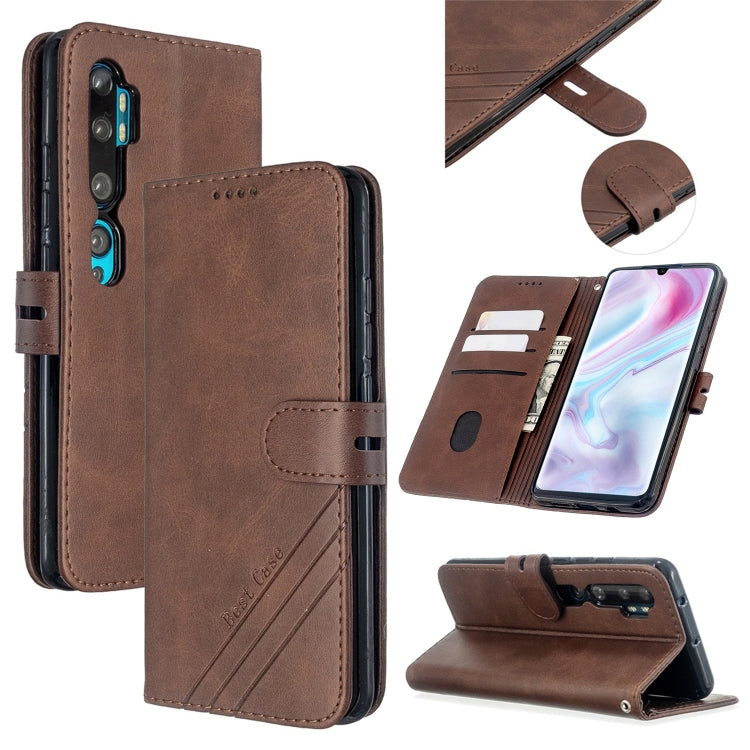 For Xiaomi CC9 Pro / Note 10 Pro Stitching Style 2-Color Cow Texture Horizontal Flip PU Leather Case with Holder & Card Slot & Lanyard
