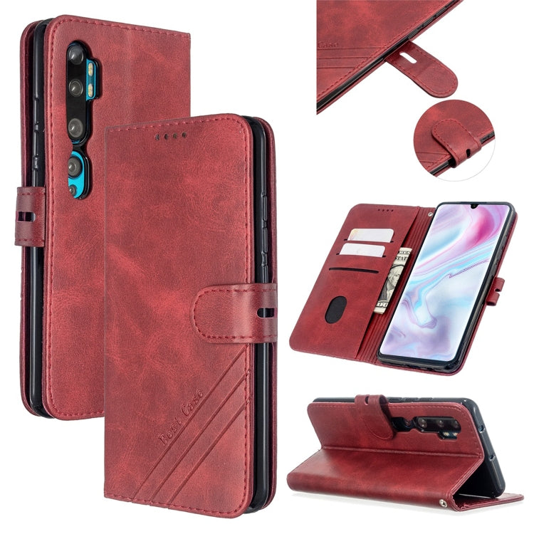 For Xiaomi CC9 Pro / Note 10 Pro Stitching Style 2-Color Cow Texture Horizontal Flip PU Leather Case with Holder & Card Slot & Lanyard