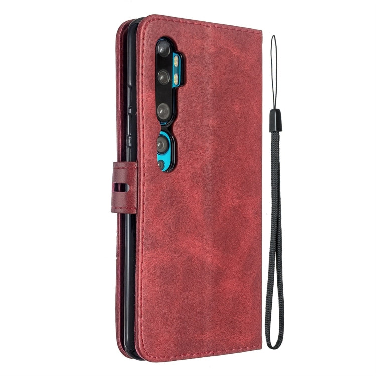 For Xiaomi CC9 Pro / Note 10 Pro Stitching Style 2-Color Cow Texture Horizontal Flip PU Leather Case with Holder & Card Slot & Lanyard