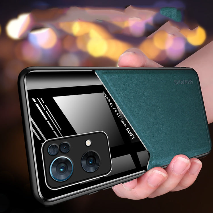 For OPPO Reno7 Pro All-inclusive Leather + Organic Glass Phone Case