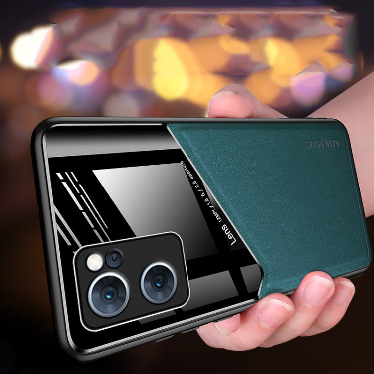 For OPPO Reno7 All-inclusive Leather + Organic Glass Phone Case