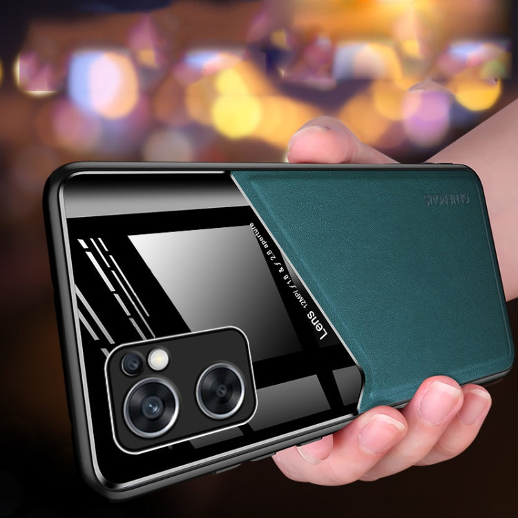 For OPPO Reno7 SE All-inclusive Leather + Organic Glass Phone Case