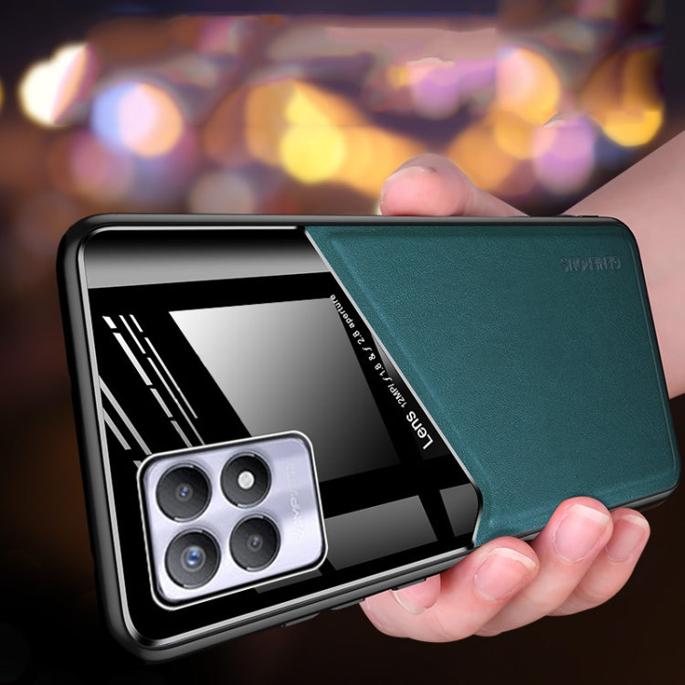 For OPPO Realme 8i All-inclusive Leather + Organic Glass Phone Case