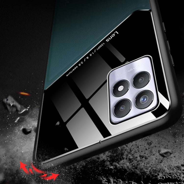 For OPPO Realme 8i All-inclusive Leather + Organic Glass Phone Case