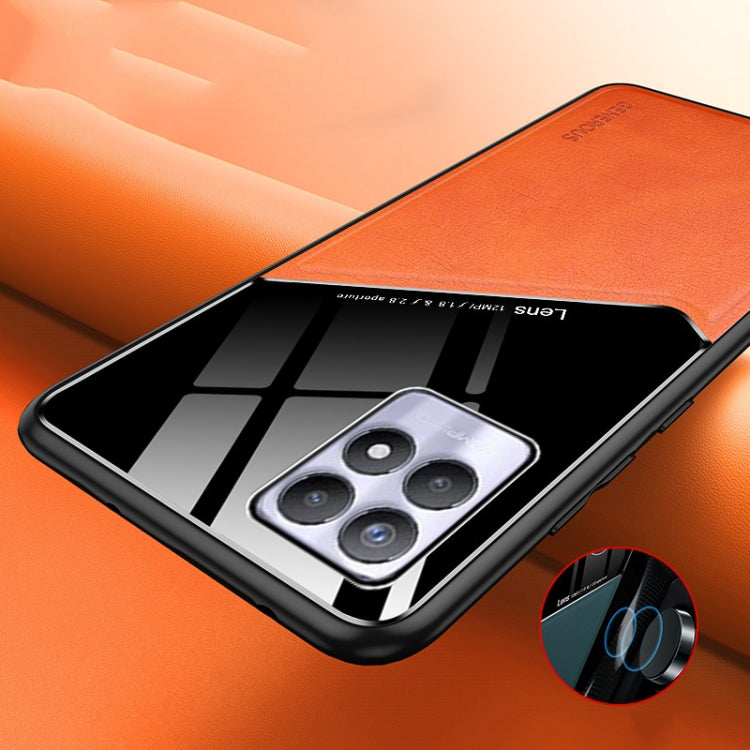 For OPPO Realme 8i All-inclusive Leather + Organic Glass Phone Case