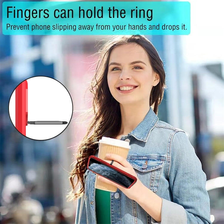 For iPhone 11 Pro Max Carbon Fiber Protective Case with 360 Degree Rotating Ring Holder