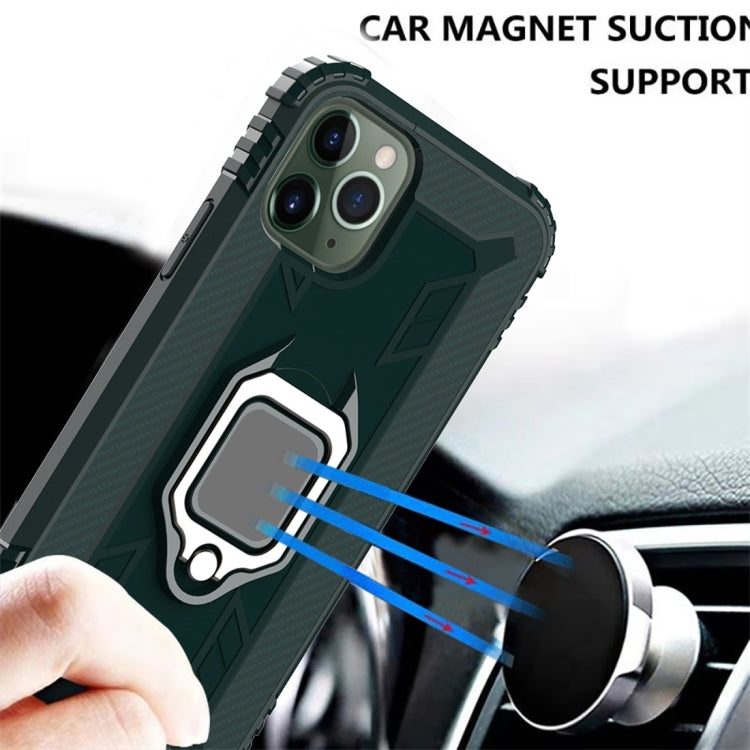 For iPhone 11 Pro Max Carbon Fiber Protective Case with 360 Degree Rotating Ring Holder