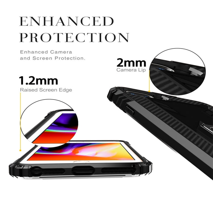 For iPhone 6 / 7 / 8 Carbon Fiber Protective Case with 360 Degree Rotating Ring Holder