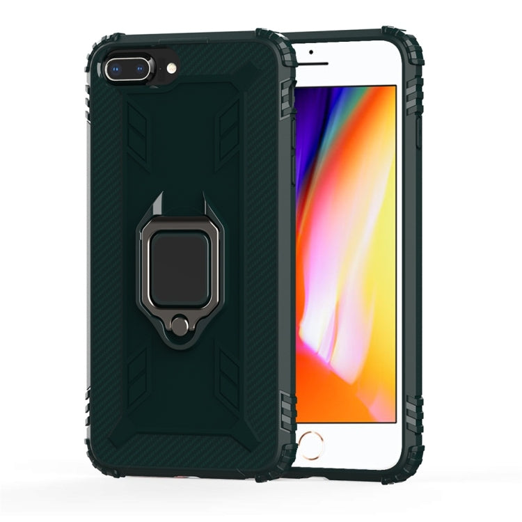 For iPhone 6 / 7 / 8 Carbon Fiber Protective Case with 360 Degree Rotating Ring Holder