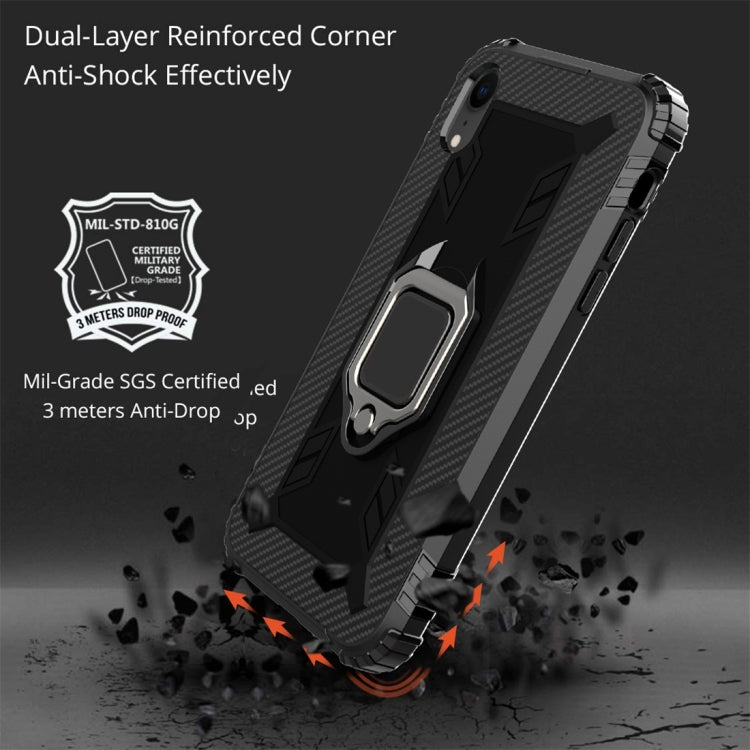 For iPhone X / XS Carbon Fiber Protective Case with 360 Degree Rotating Ring Holder
