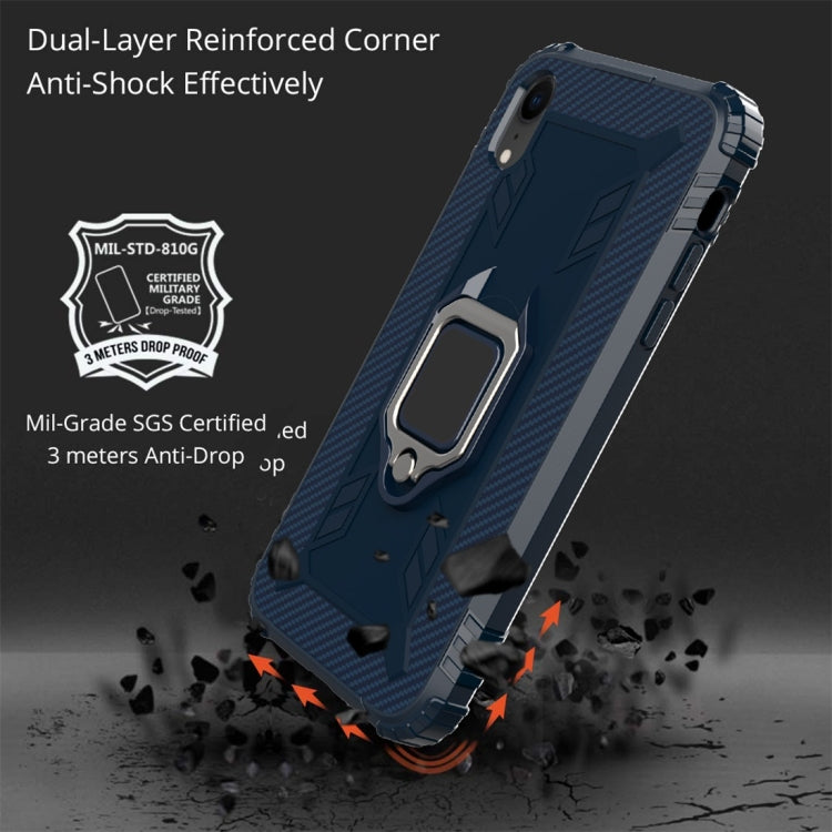 For iPhone X / XS Carbon Fiber Protective Case with 360 Degree Rotating Ring Holder