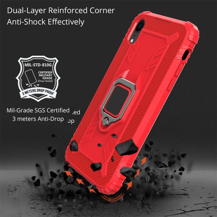 For iPhone X / XS Carbon Fiber Protective Case with 360 Degree Rotating Ring Holder