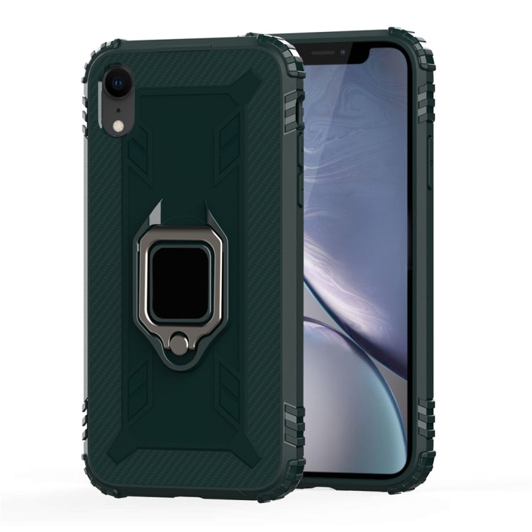 For iPhone X / XS Carbon Fiber Protective Case with 360 Degree Rotating Ring Holder