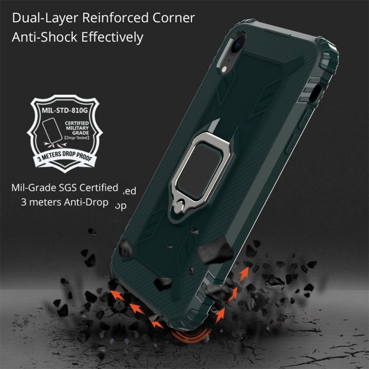 For iPhone X / XS Carbon Fiber Protective Case with 360 Degree Rotating Ring Holder