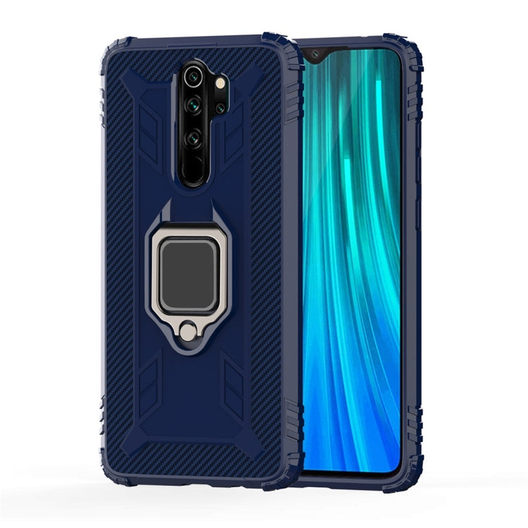 For Xiaomi Redmi Note 8 Pro Carbon Fiber Protective Case with 360 Degree Rotating Ring Holder