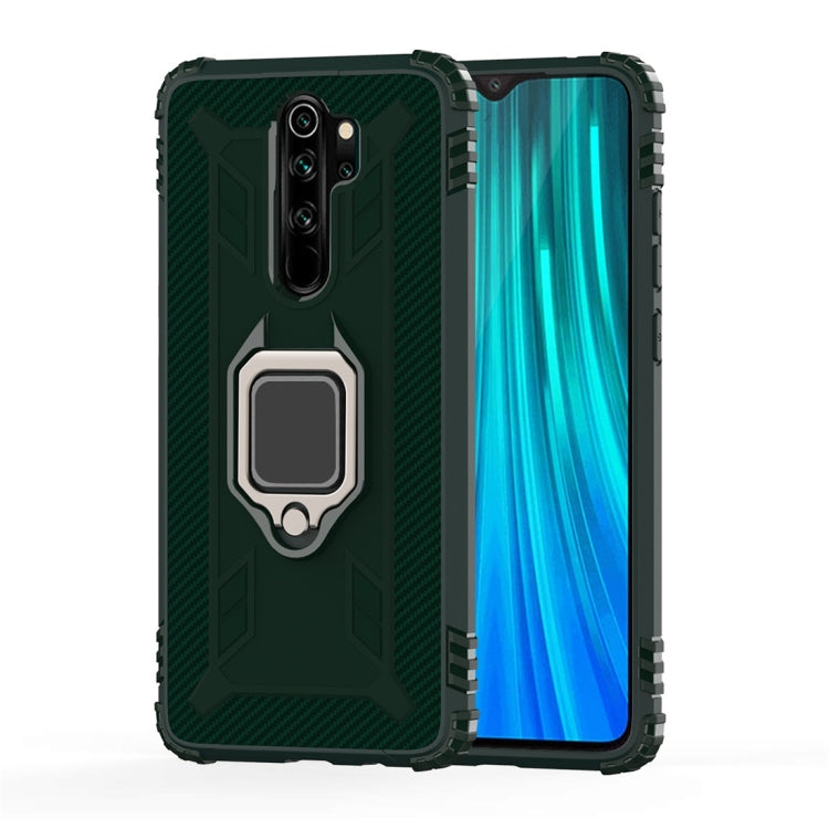 For Xiaomi Redmi Note 8 Pro Carbon Fiber Protective Case with 360 Degree Rotating Ring Holder
