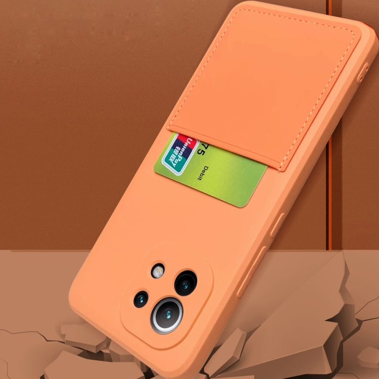 For Xiaomi Mi 11 Liquid Silicone Skin Feel Shockproof Phone Case with Card Slot