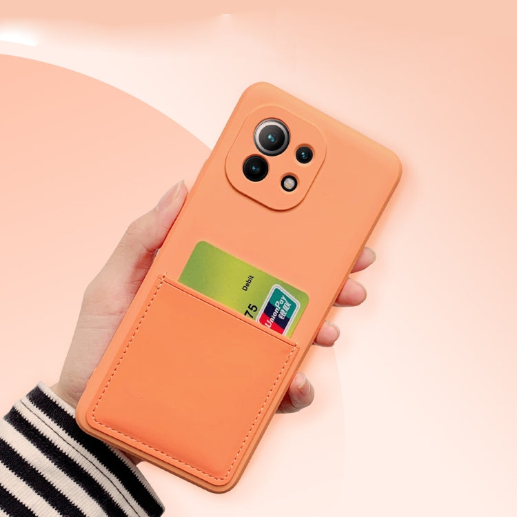 For Xiaomi Mi 11 Liquid Silicone Skin Feel Shockproof Phone Case with Card Slot