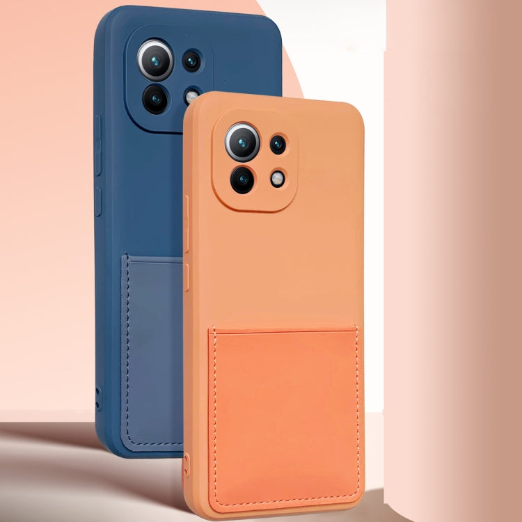 For Xiaomi Mi 11 Liquid Silicone Skin Feel Shockproof Phone Case with Card Slot