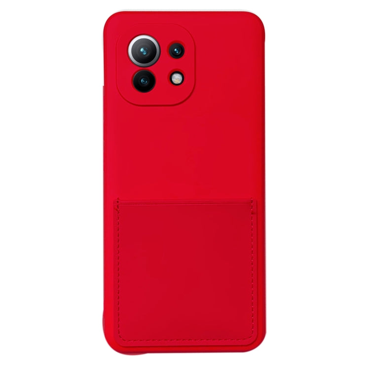 For Xiaomi Mi 11 Liquid Silicone Skin Feel Shockproof Phone Case with Card Slot