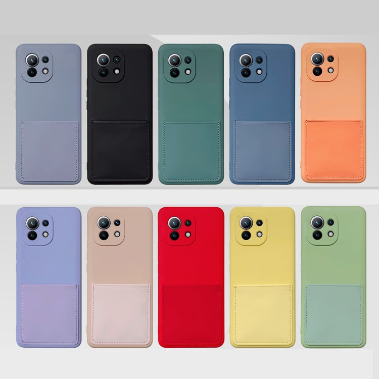 For Xiaomi Mi 11 Liquid Silicone Skin Feel Shockproof Phone Case with Card Slot
