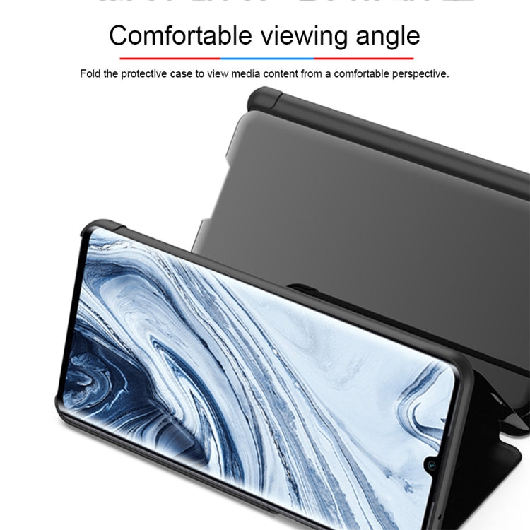 For Xiaomi Mi Note10 / Note 10 Pro Plated Mirror Horizontal Flip Leather Case with Holder