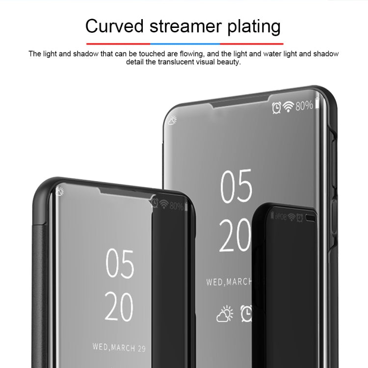 For Xiaomi Mi Note10 / Note 10 Pro Plated Mirror Horizontal Flip Leather Case with Holder