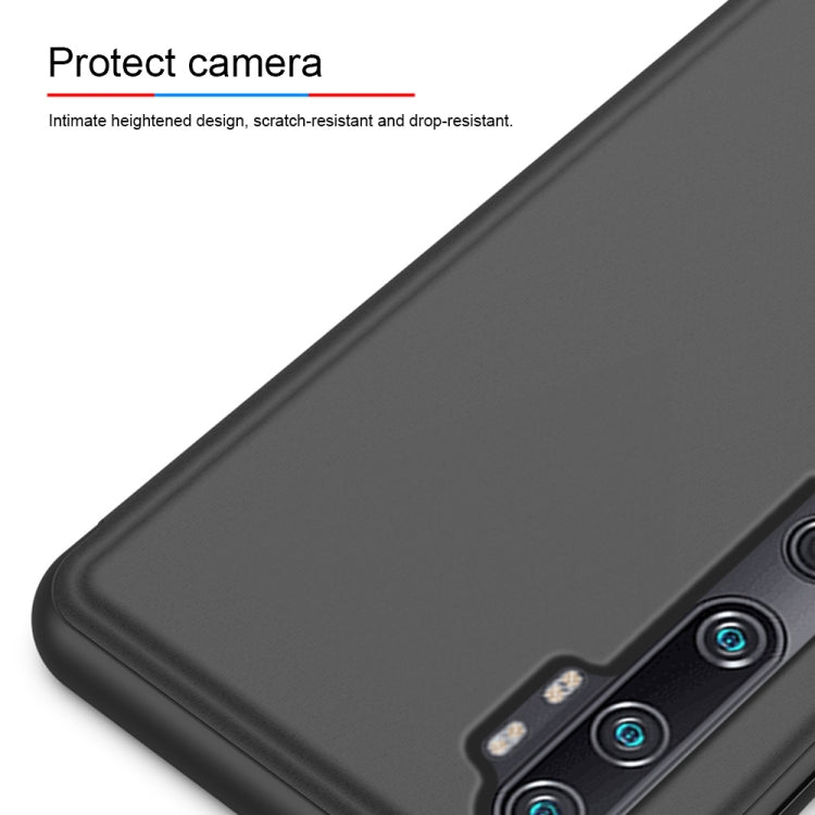 For Xiaomi Mi Note10 / Note 10 Pro Plated Mirror Horizontal Flip Leather Case with Holder