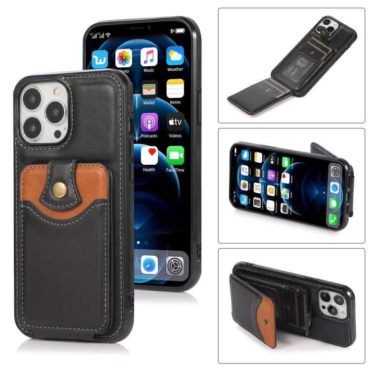 For iPhone 13 Pro Max Soft Skin Leather Wallet Bag Phone Case