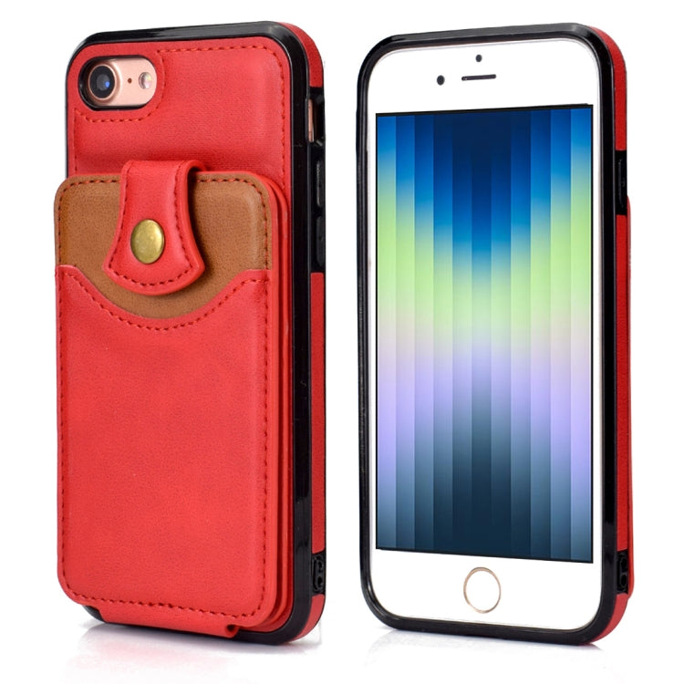 For iPhone SE 2022 / SE 2020 / 8 / 7 Soft Skin Leather Wallet Bag Phone Case