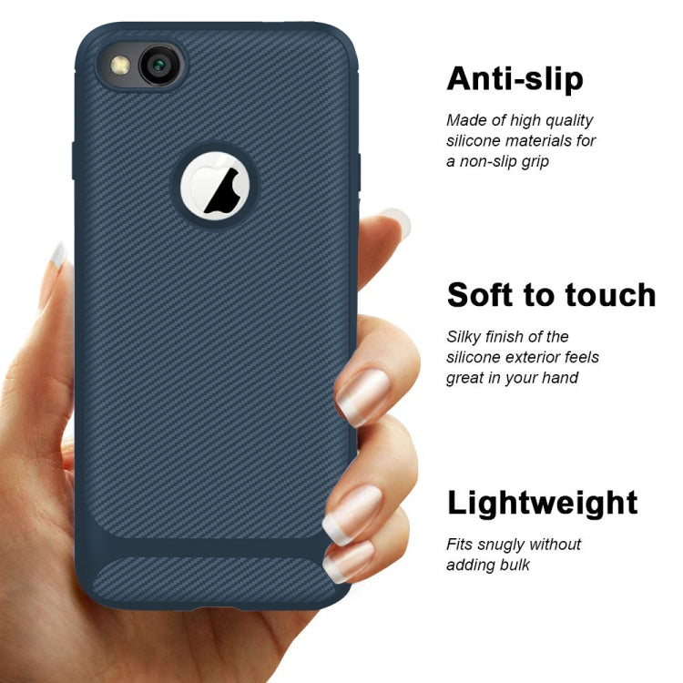 For iPhone 6 & 6s Carbon Fiber Texture Shockproof TPU Protective Case