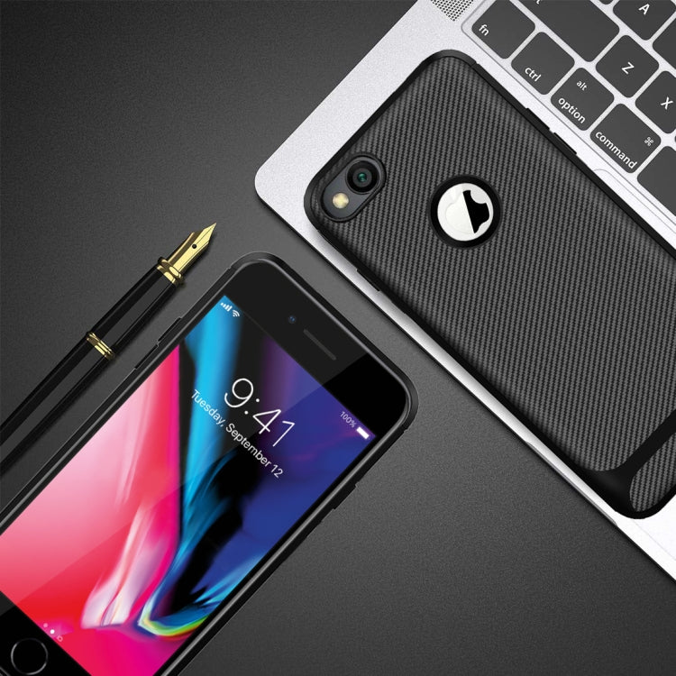 For iPhone 6 Plus & 6s Plus Carbon Fiber Texture Shockproof TPU Protective Case