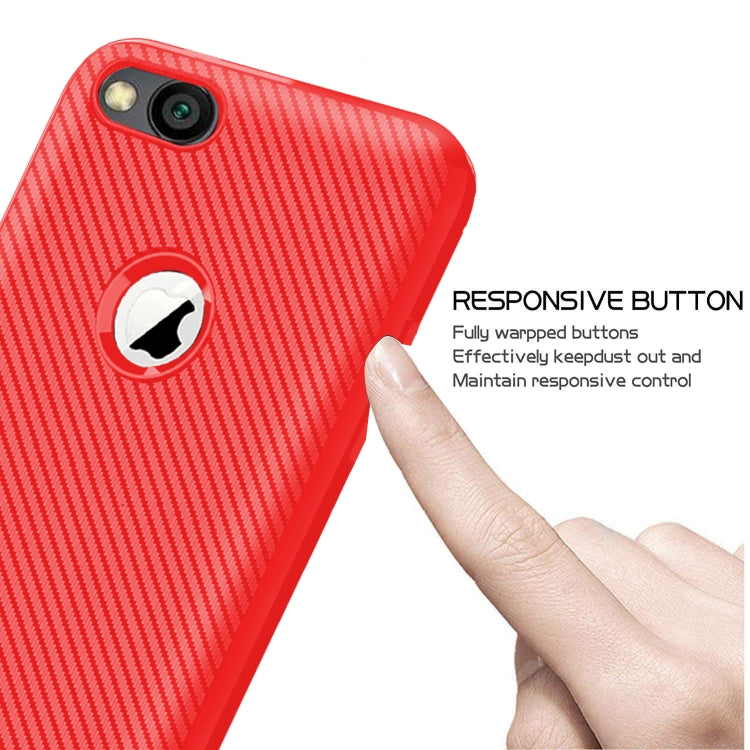 For iPhone 6 Plus & 6s Plus Carbon Fiber Texture Shockproof TPU Protective Case