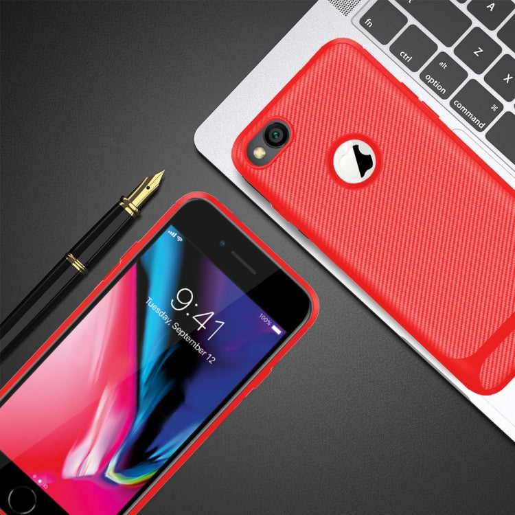 For iPhone 6 Plus & 6s Plus Carbon Fiber Texture Shockproof TPU Protective Case