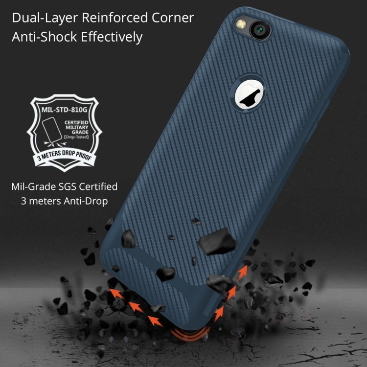 For iPhone 6 Plus & 6s Plus Carbon Fiber Texture Shockproof TPU Protective Case