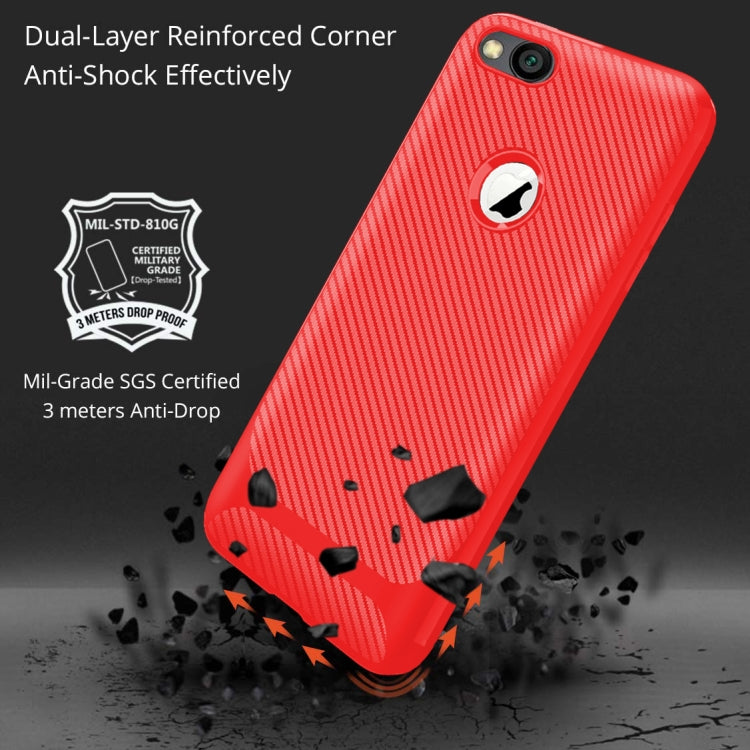 For iPhone SE 2020 & 8 & 7 Carbon Fiber Texture Shockproof TPU Protective Case