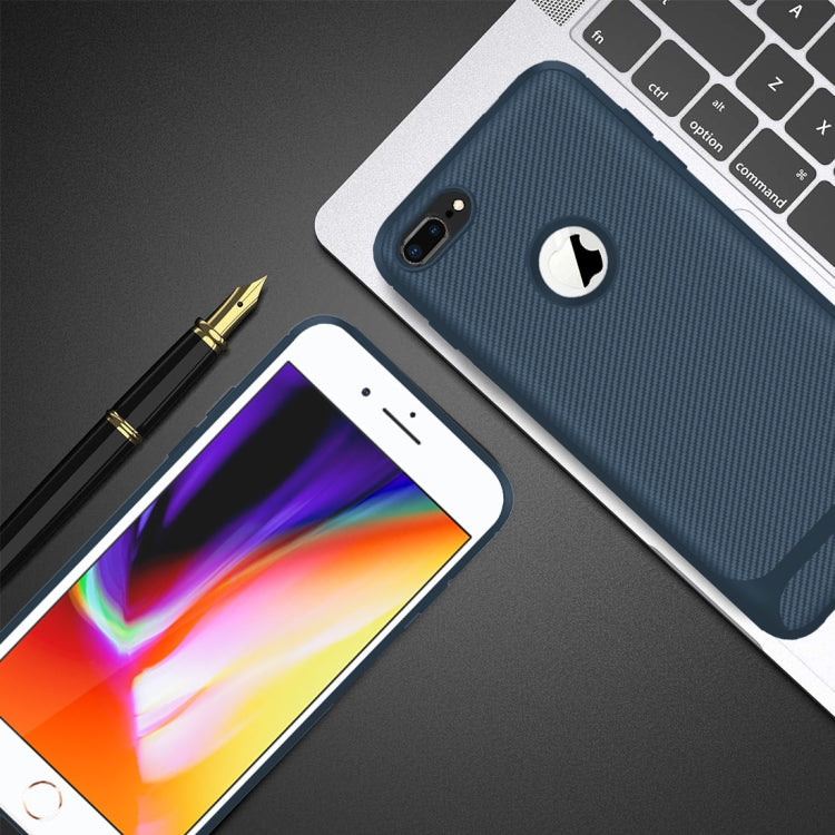 For iPhone 8 Plus & 7 Plus Carbon Fiber Texture Shockproof TPU Protective Case