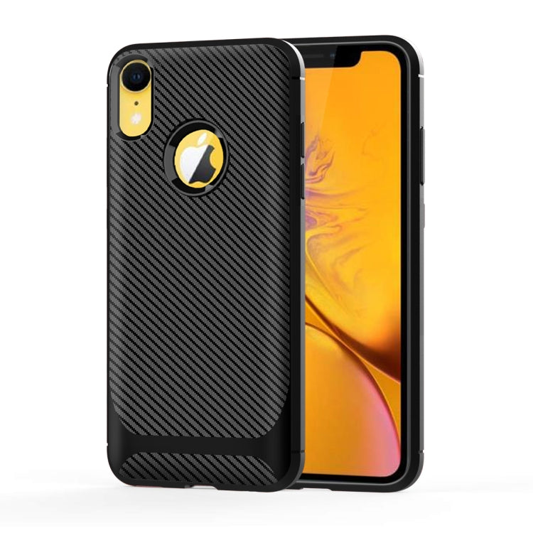For iPhone XR Carbon Fiber Texture Shockproof TPU Protective Case