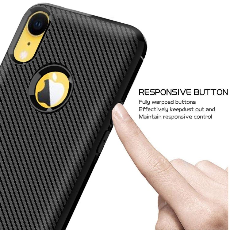 For iPhone XR Carbon Fiber Texture Shockproof TPU Protective Case