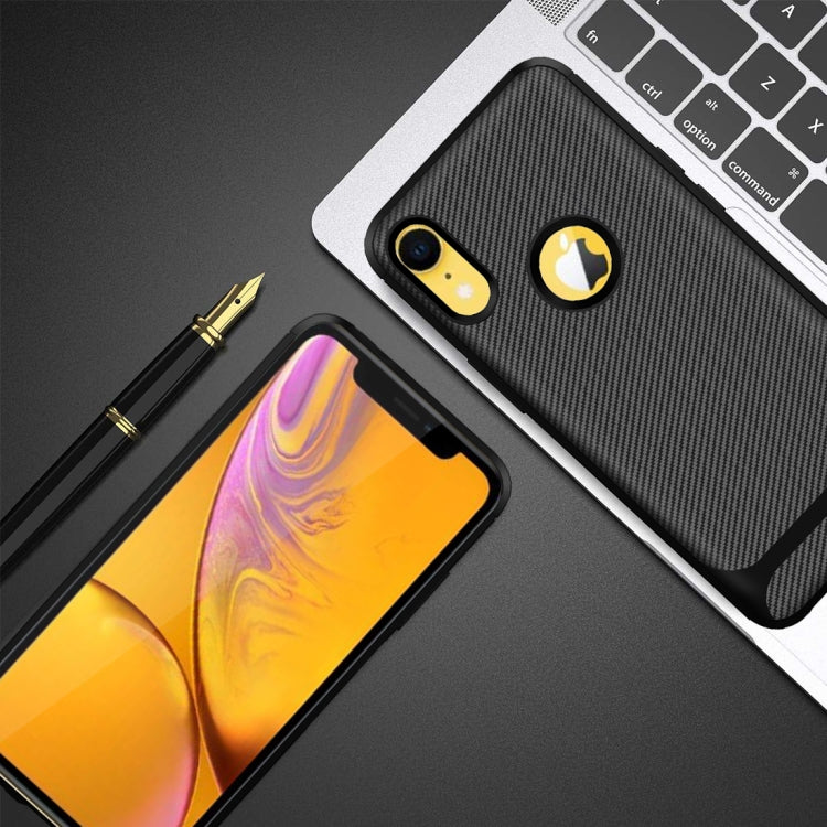 For iPhone XR Carbon Fiber Texture Shockproof TPU Protective Case