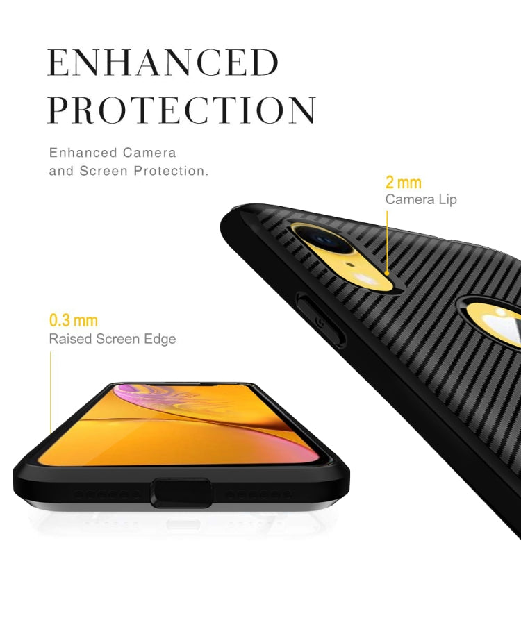 For iPhone XR Carbon Fiber Texture Shockproof TPU Protective Case