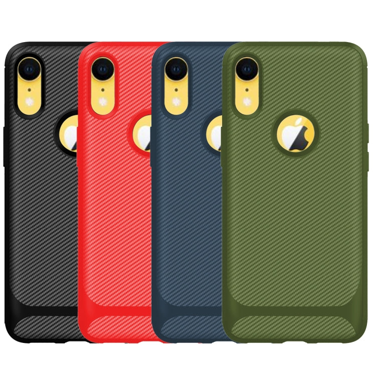 For iPhone XR Carbon Fiber Texture Shockproof TPU Protective Case
