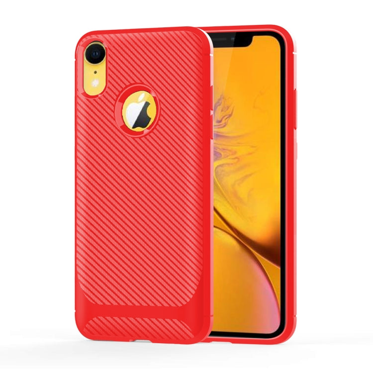 For iPhone XR Carbon Fiber Texture Shockproof TPU Protective Case