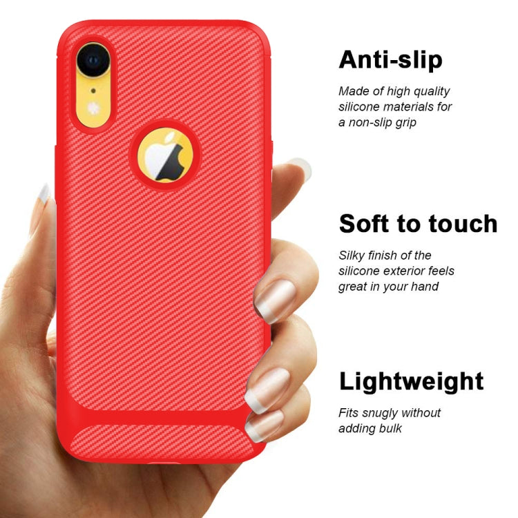 For iPhone XR Carbon Fiber Texture Shockproof TPU Protective Case