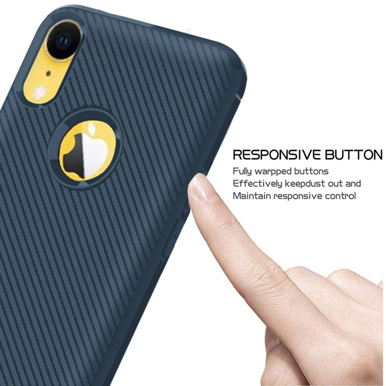 For iPhone XR Carbon Fiber Texture Shockproof TPU Protective Case