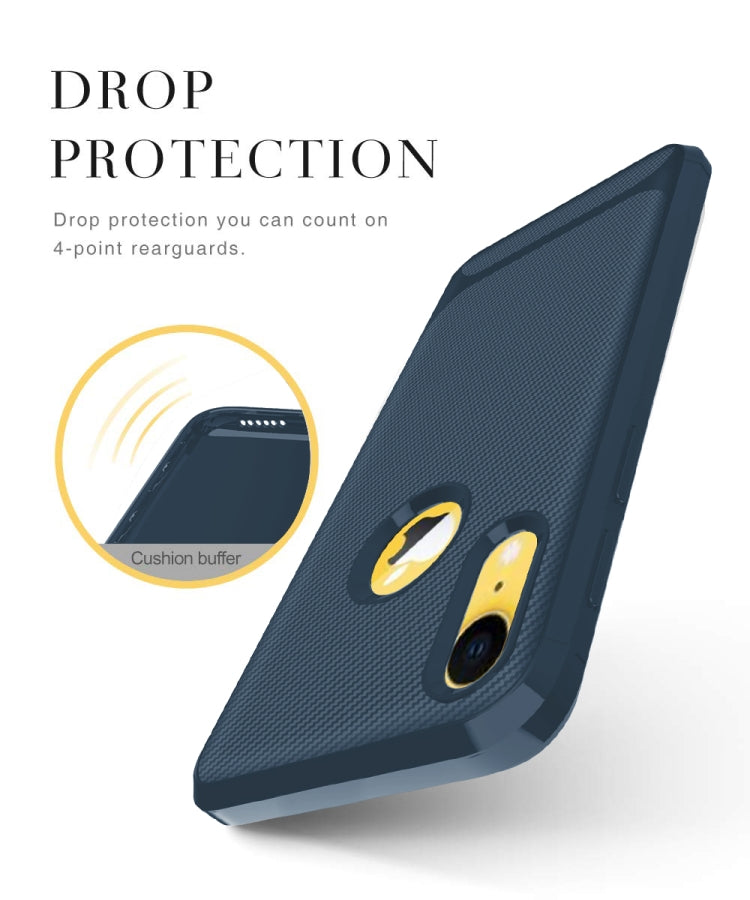 For iPhone XR Carbon Fiber Texture Shockproof TPU Protective Case