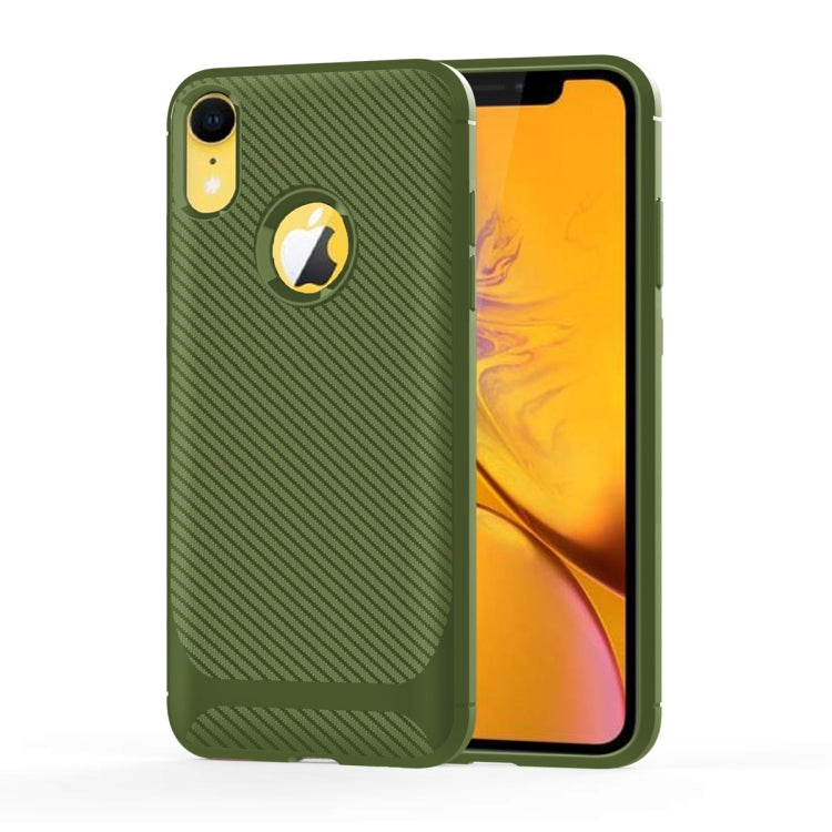 For iPhone XR Carbon Fiber Texture Shockproof TPU Protective Case